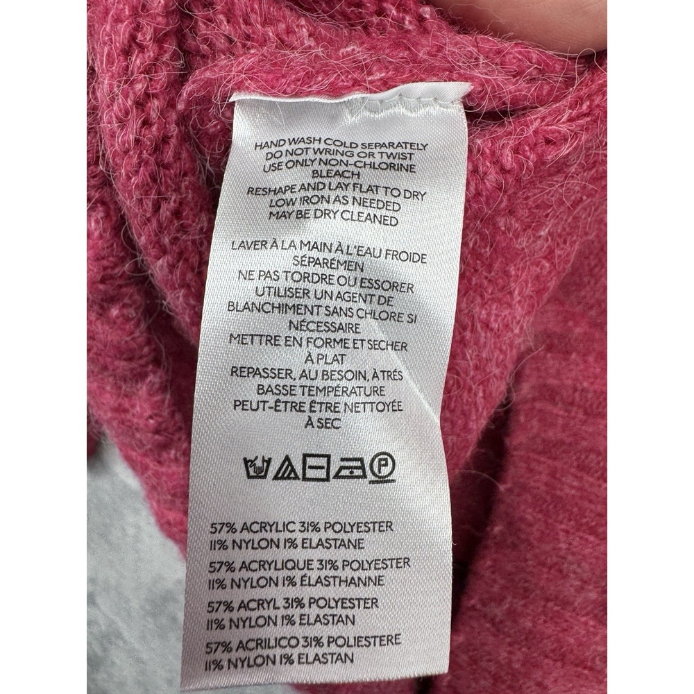 Anthropologie The Cline Chunky Crew Neck Sweater Raspberry Women's Size M - Picture 4 of 6